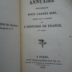 ANNUAIRE historique pour l'année 1841