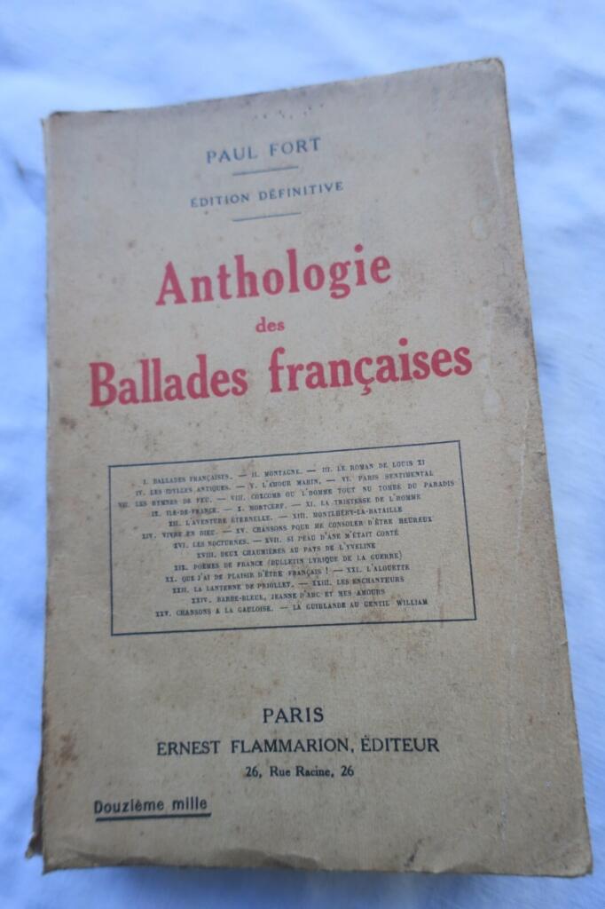 French Ballads Anthology with Author Dedication
