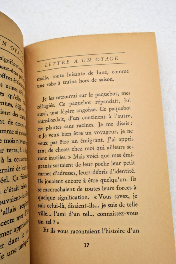 Antoine de Saint-Exupéry Lettre à un otage - Gallimard, 1950