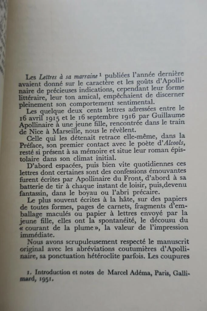 APOLLINAIRE Tendre comme le souvenir, H. C. / Madagascar