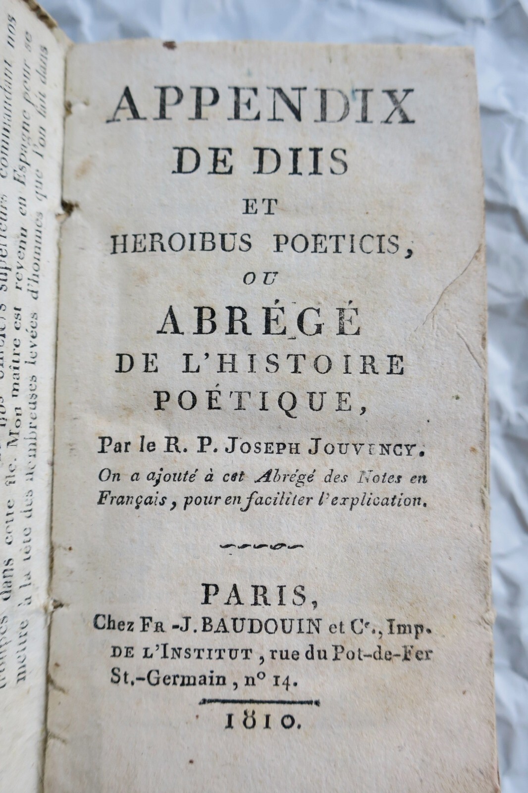 Überblick über die poetische Geschichte<span class="lla-card-orig-wrap"><span class="lla-card-orig">❦ appendix de diis et heroibus 1810</span></span> - La Librairie Antique