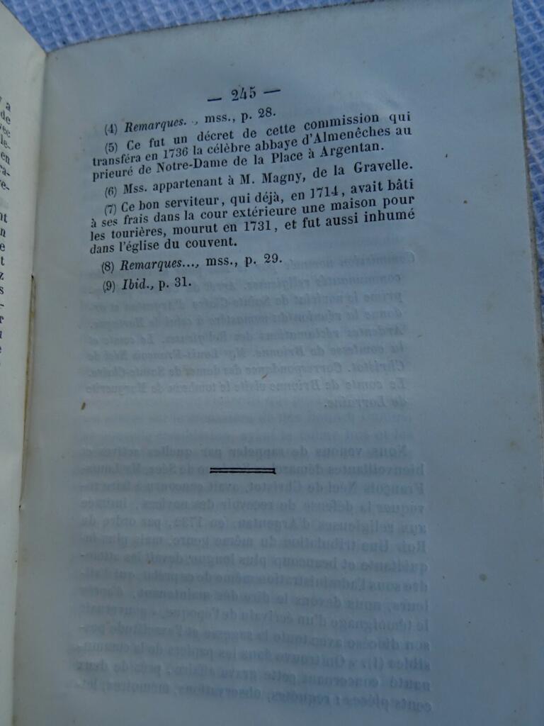 Historische Abhandlung über die königliche Abtei Sainte-Claire in Argentan