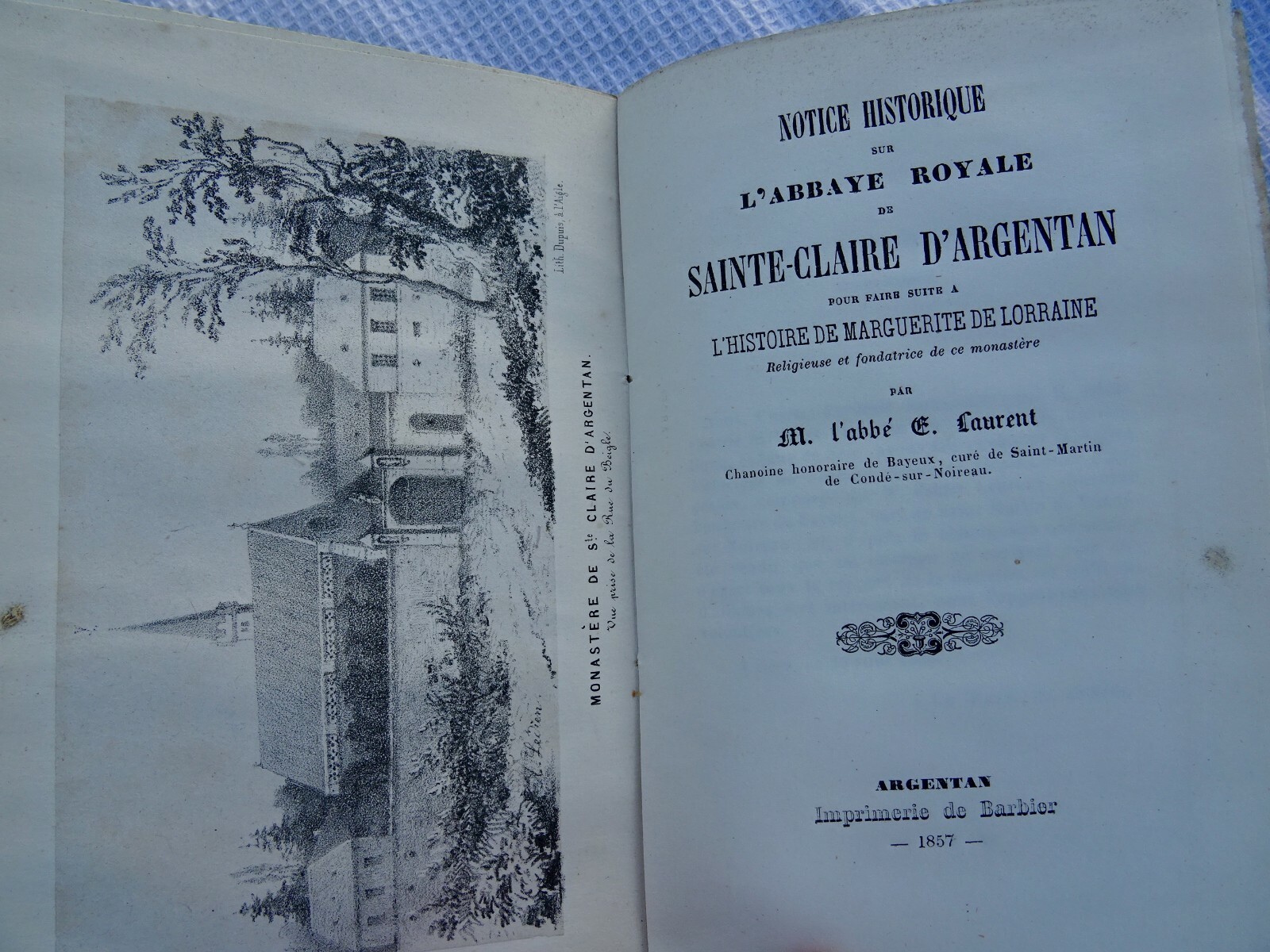 Historical Note on the Royal Abbey of Sainte-Claire d'Argentan 1857