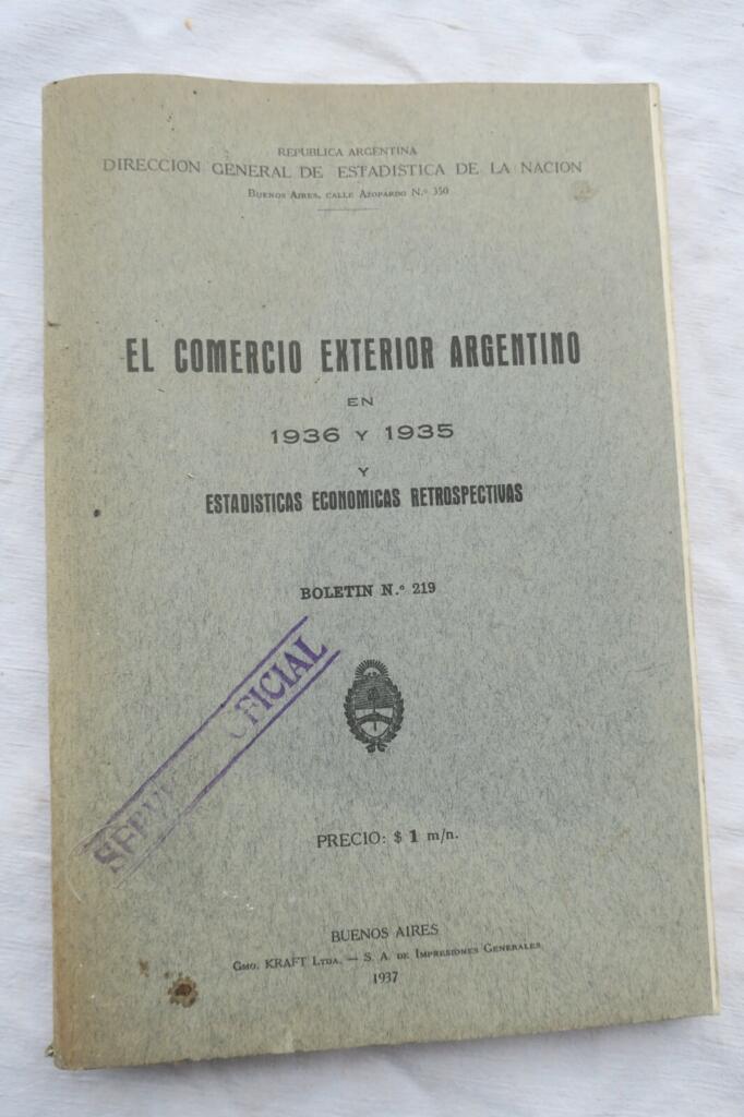 Argentina comercio exterior argentino en 1936 y 1935 y estadisticas economicas