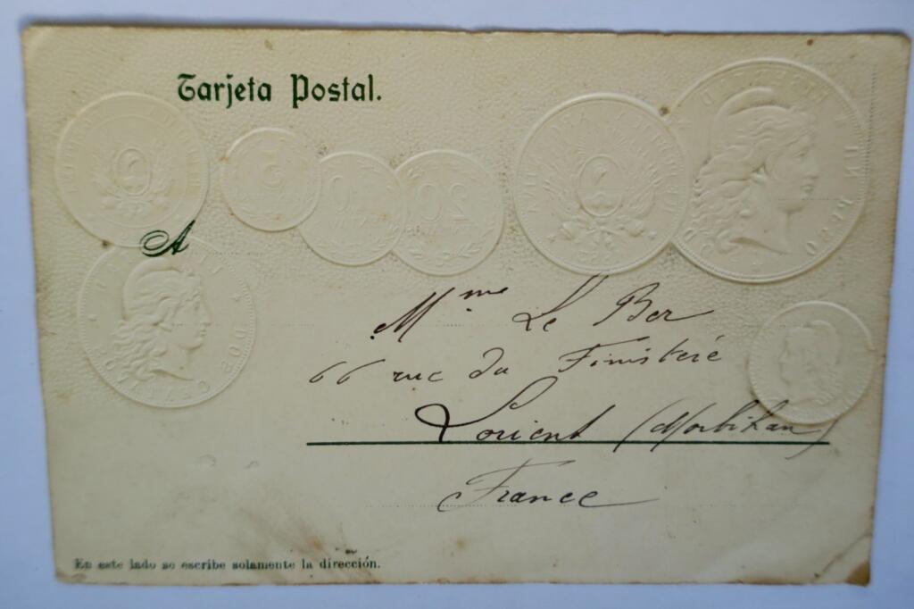 Argentine monnaie et pavillon national Gaufré/ relief PESO