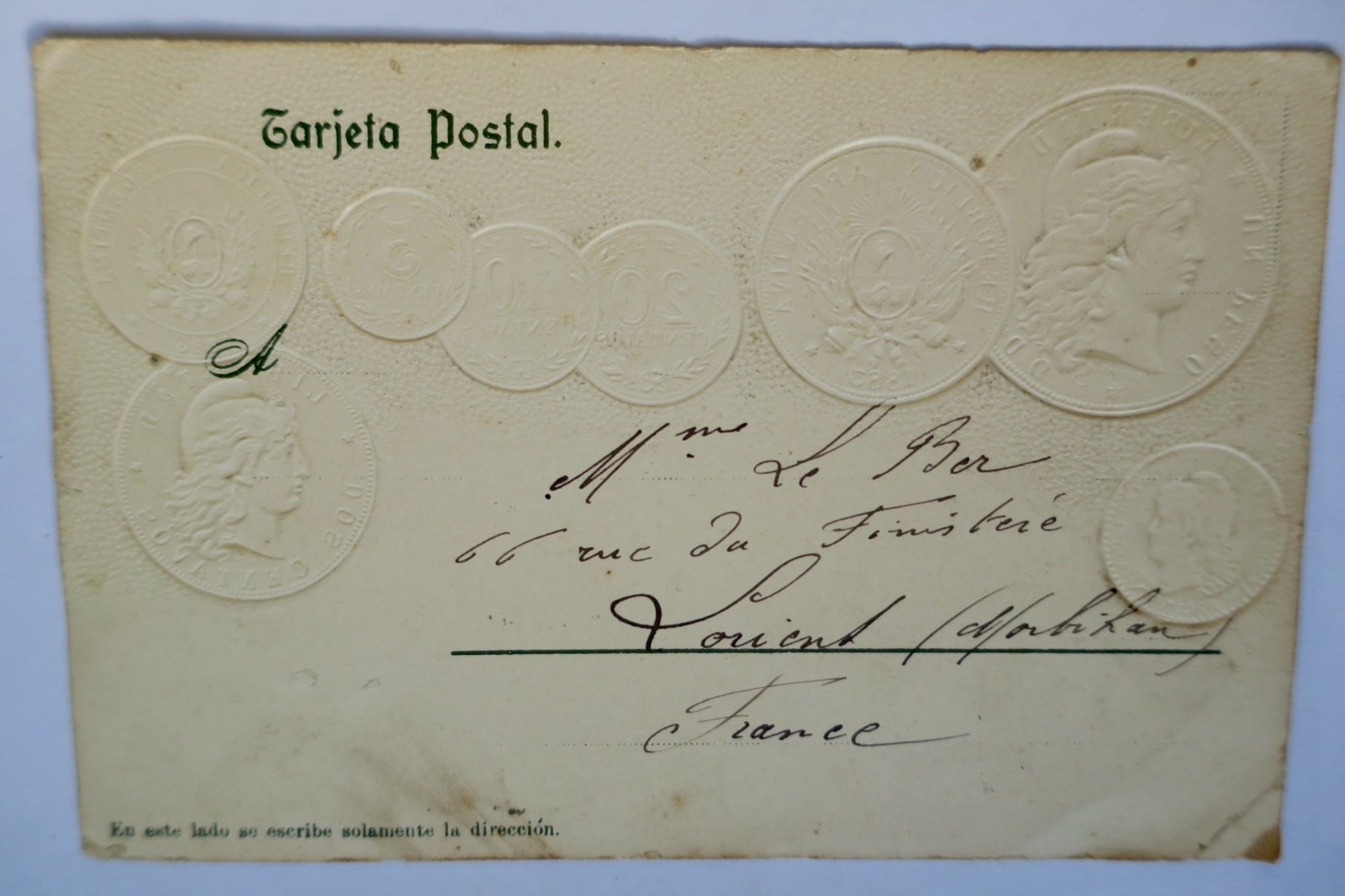 Argentine monnaie et pavillon national Gaufré/ relief PESO – Image 3