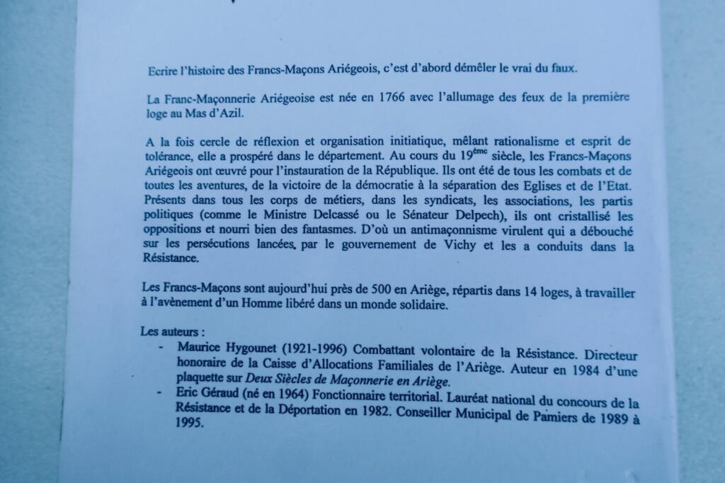 Geschichte der Freimaurer in Ariège
