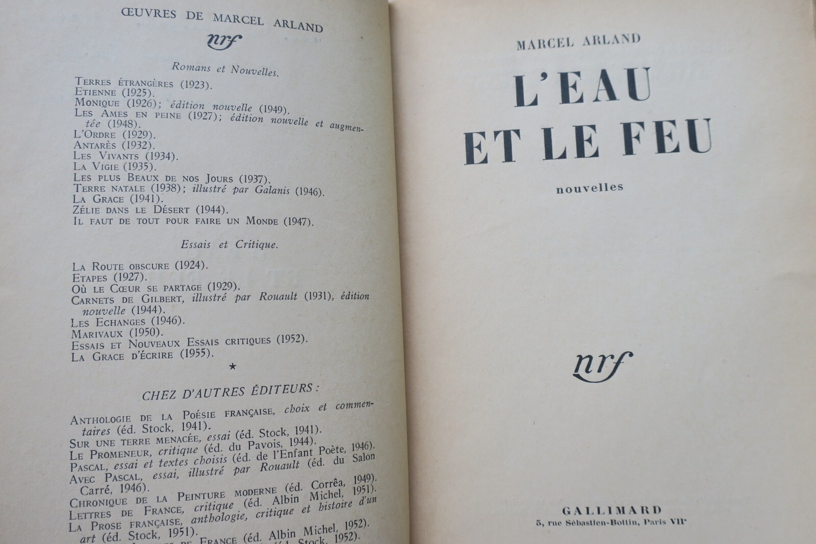 Water and Fire: Rare Marcel Arland Short Stories - Image 4