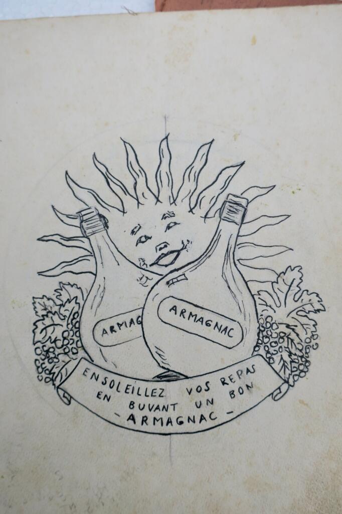 Original Armagnac Label Design Sketches