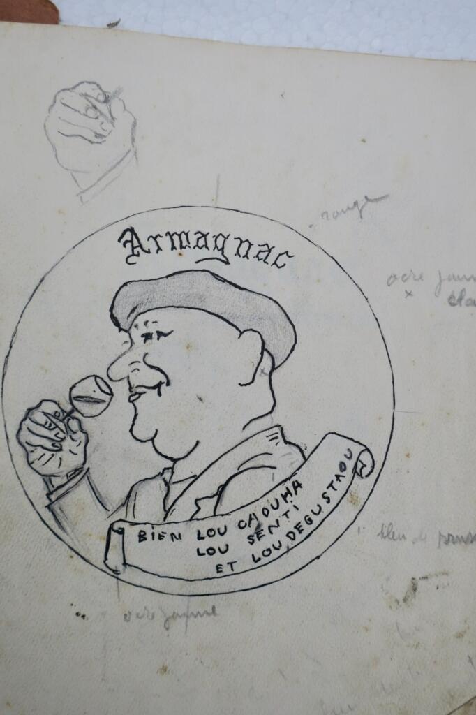 Original Armagnac Label Design Sketches
