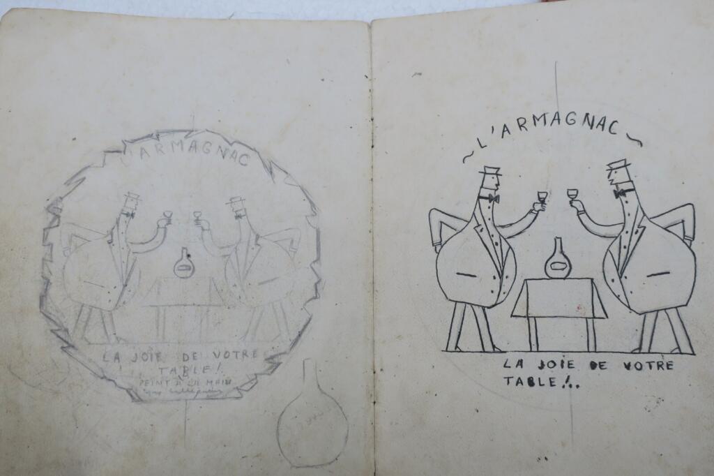 Original Armagnac Label Design Sketches
