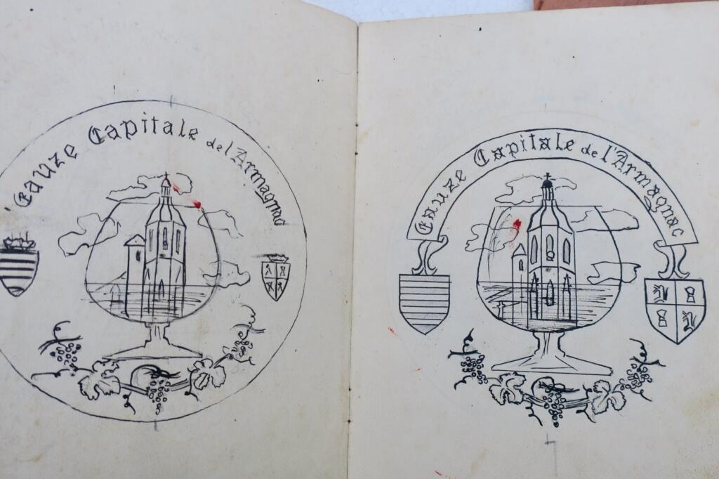 Original Armagnac Label Design Sketches
