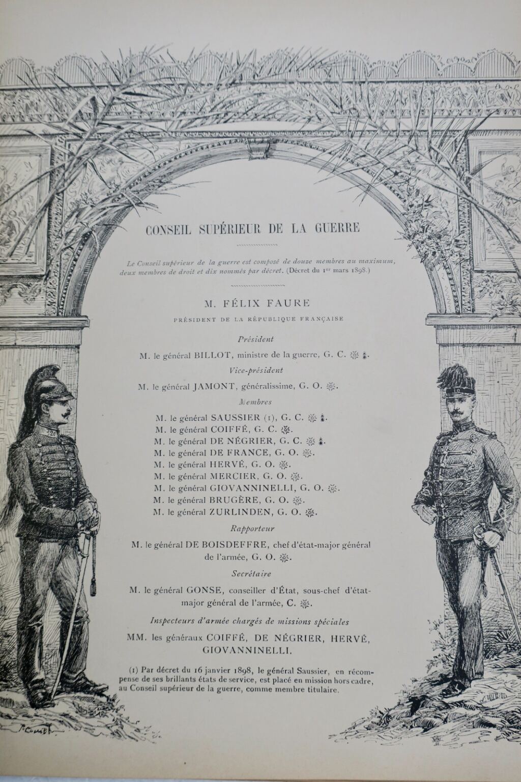 ARMEE FRANCAISE ALBUM ANNUAIRE ANNEE 1898 + dédicace