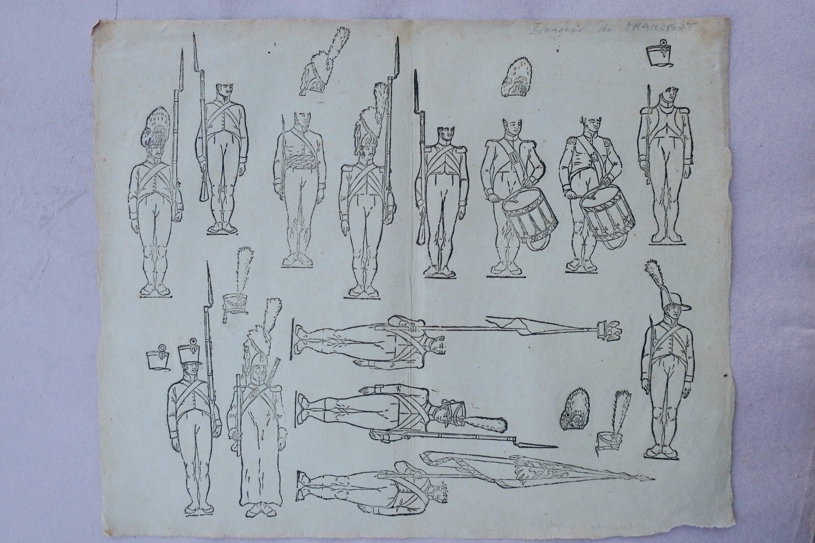 Armee-Image aus Frankfurt<span class="lla-card-orig-wrap"><span class="lla-card-orig">❦ Armée imagerie de Frankfurt 35 x 42 cm. 2 gravures sur vergé</span></span> - La Librairie Antique