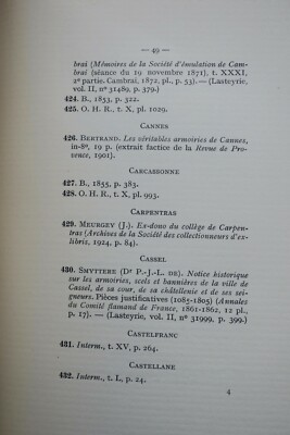 Armoirie BIBLIOGRAPHIE DES TRAVAUX RELATIFS AUX ARMOIRIES PROVINCES ET VILLES - Image 4