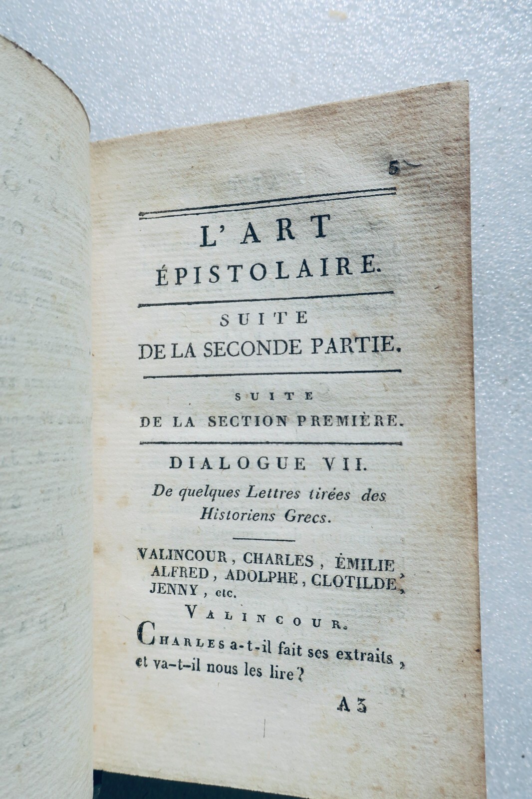 ART EPISTOLAIRE OU DIALOGUES SUR LA MANIERE DE BIEN ECRIRE 1802 – Image 3