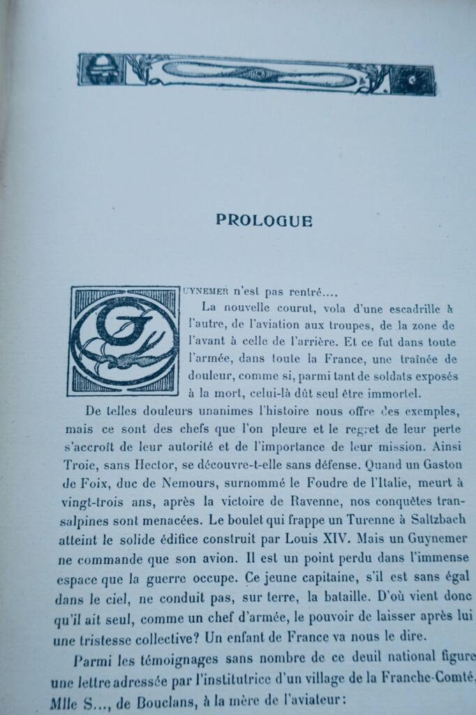 As aviation BORDEAUX Henry VIE HEROIQUE DE GUYNEMER 1918