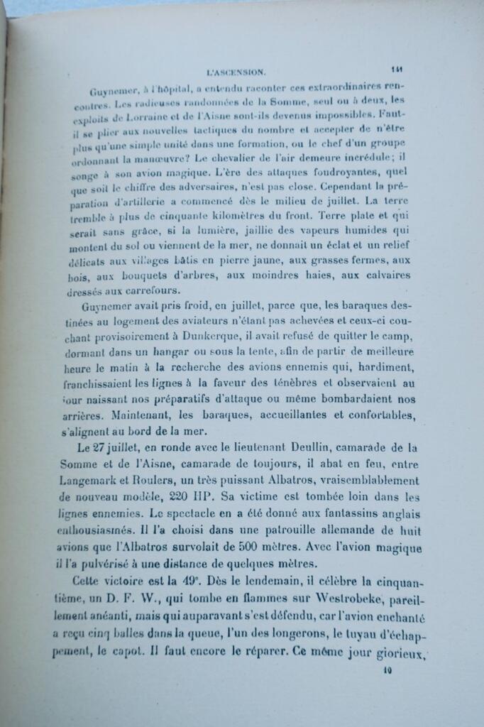 As aviation BORDEAUX Henry VIE HEROIQUE DE GUYNEMER 1918