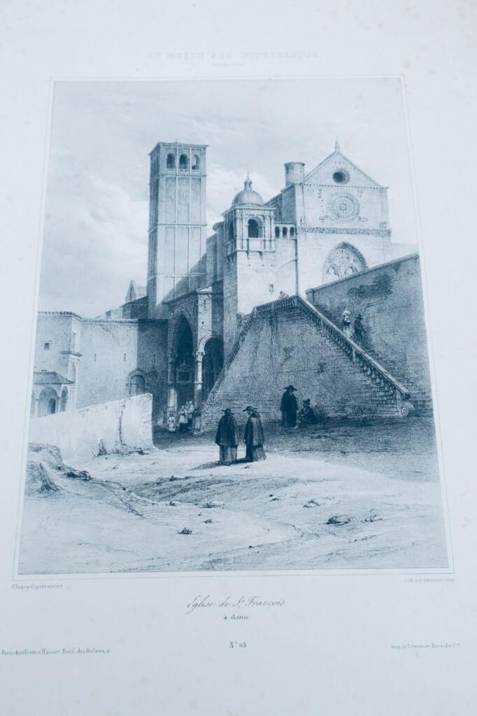 Assise Eglise de Saint François 31 x 45 cm lithographie