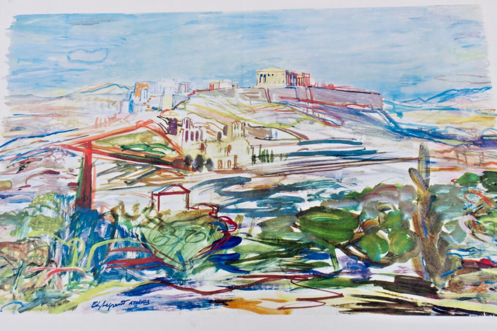 勒格朗雅典卫城铜版画