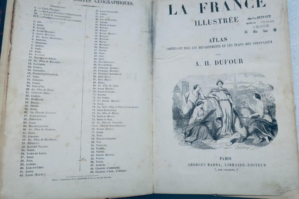 atlas DUFOUR La France Illustrée 92 cartes circa 1850