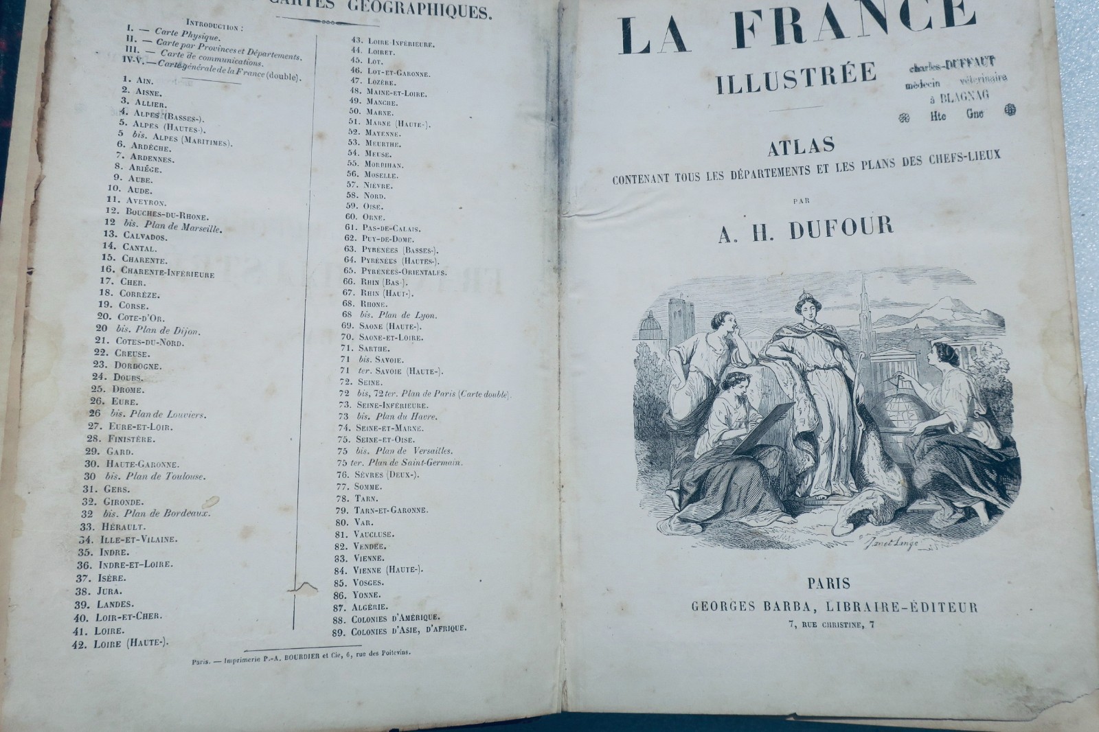 atlas DUFOUR La France Illustrée 92 cartes circa 1850 – Image 15
