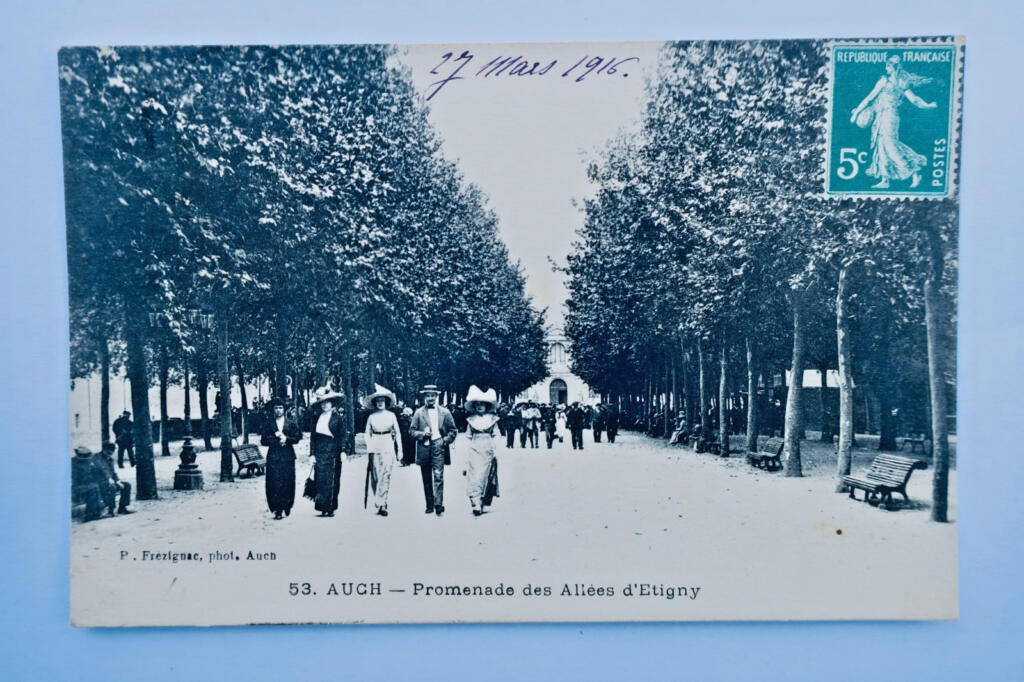 1916 Spaziergang auf den Allées d'Etigny