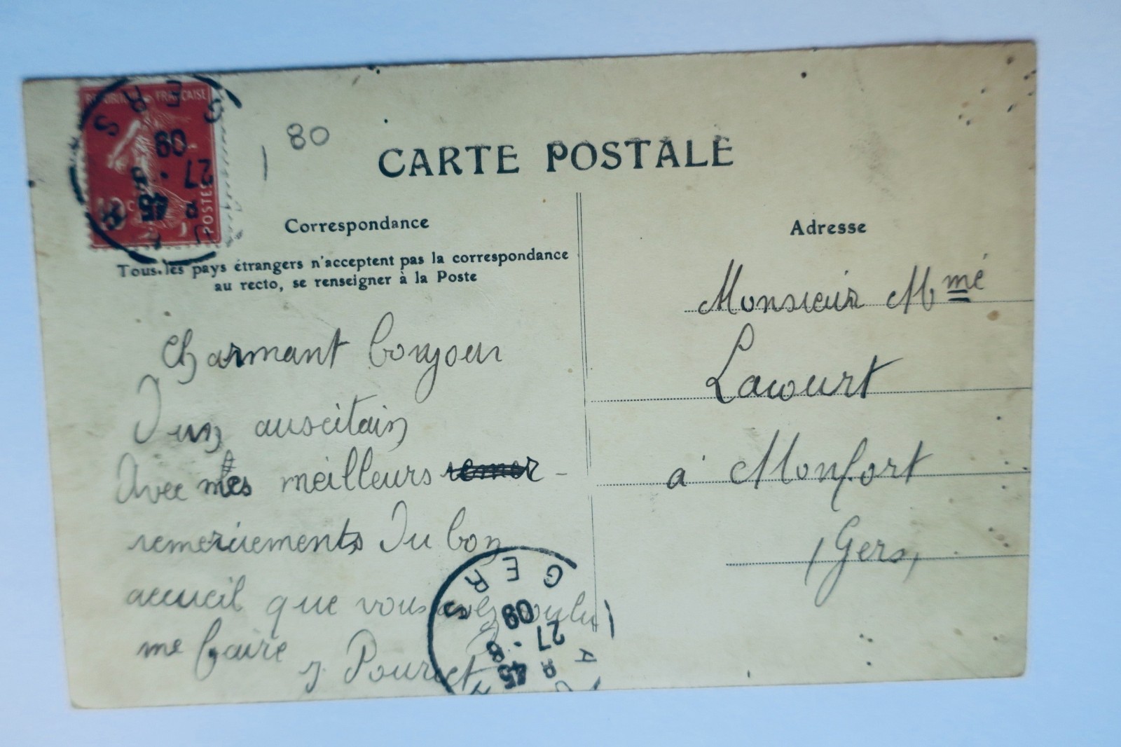 auch rue de Lorraine prise du pont de la Treille 1908 Gers 32 - La Librairie Antique