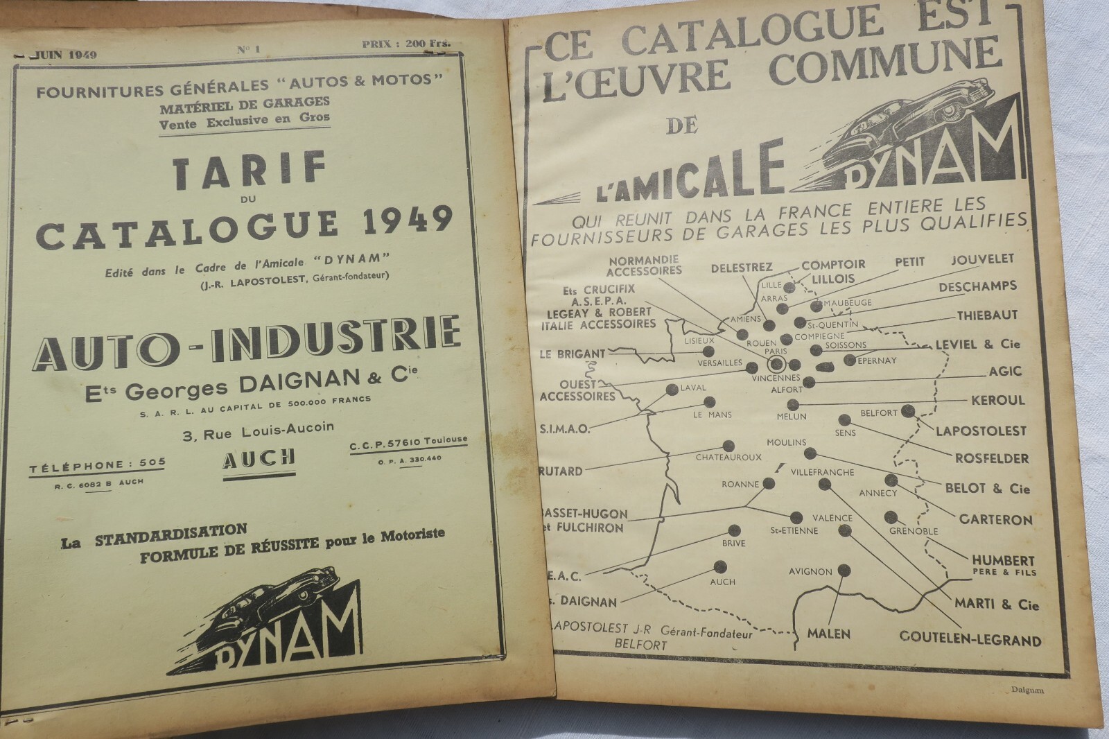 1949 Auto Industry Catalogue<span class="lla-card-orig-wrap"><span class="lla-card-orig">❦ Auto-industrie catalogue 1949 G. Daignan AUCH</span></span> - La Librairie Antique