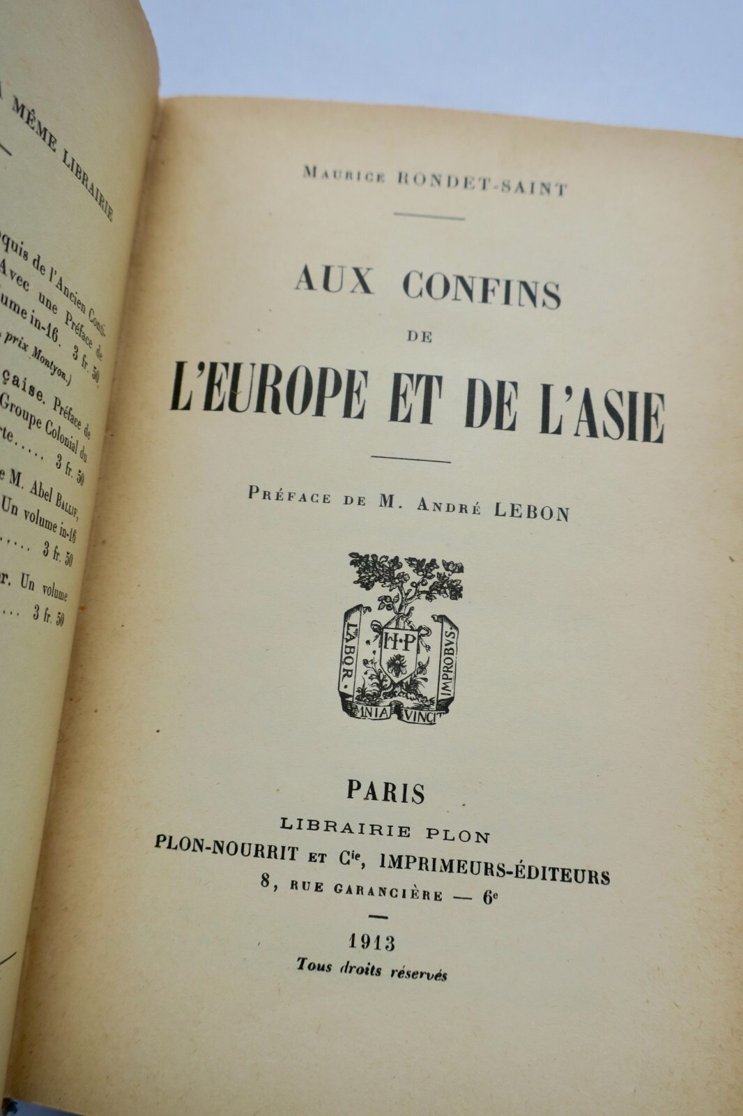 Exploration at the edge of Europe and Asia<span class="lla-card-orig-wrap"><span class="lla-card-orig">❦ AUX CONFINS DE L’EUROPE ET DE L’ASIE 1913</span></span> - La Librairie Antique