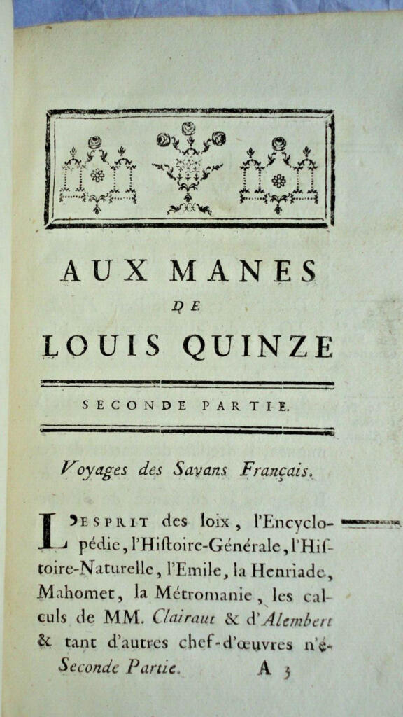 Tribute to Louis XV and Great Men