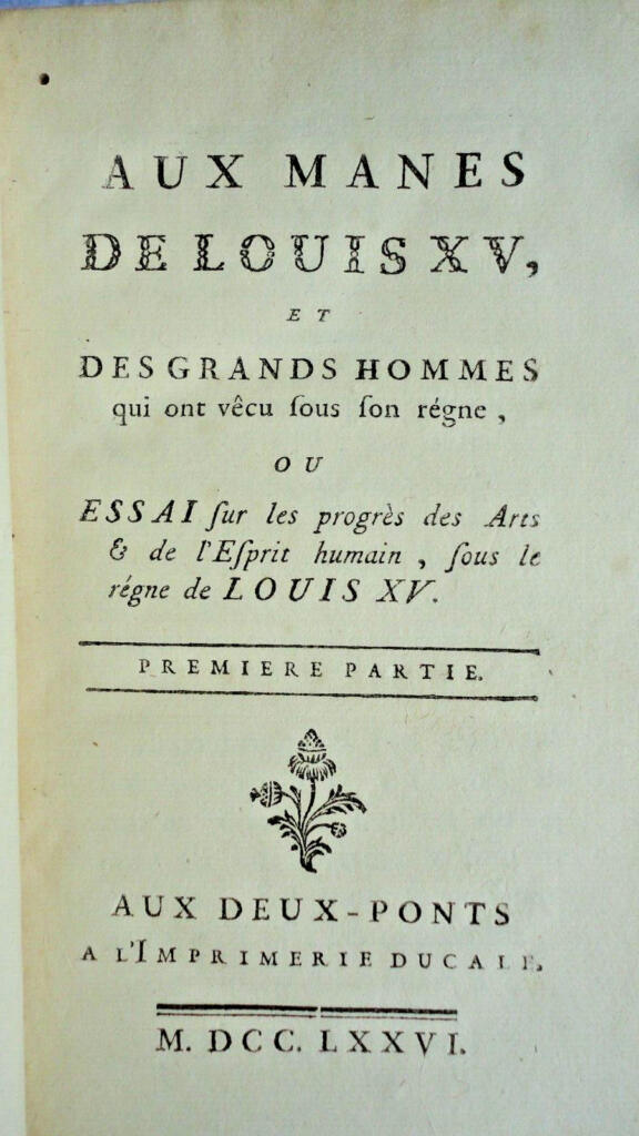 Tribute to Louis XV and Great Men