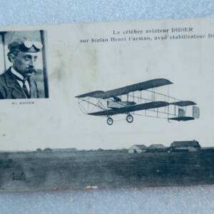 Aviateur DIDIER sur biplan Henri Farman