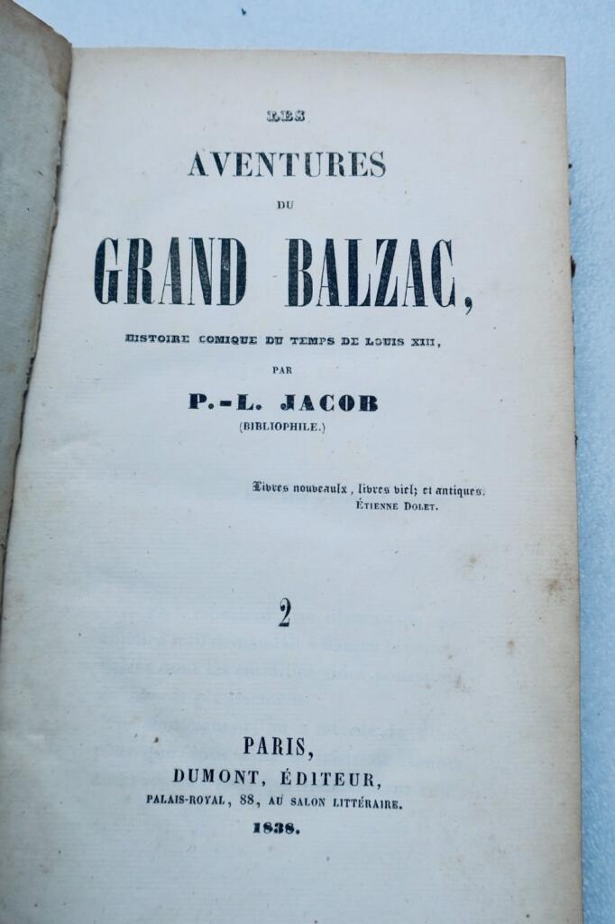 Balzacs komische Abenteuer zur Zeit Ludwigs XIII.