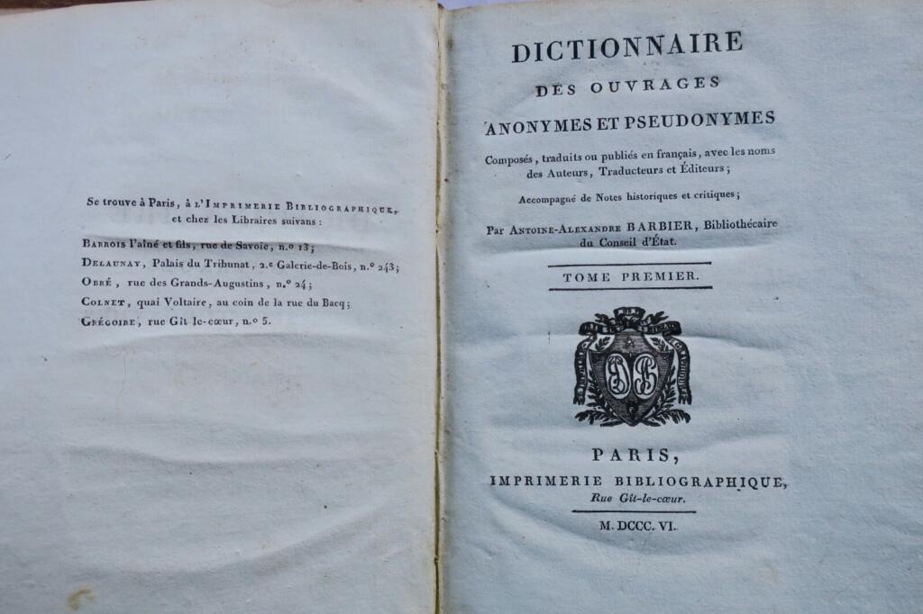 Wörterbuch anonym veröffentlichter Werke