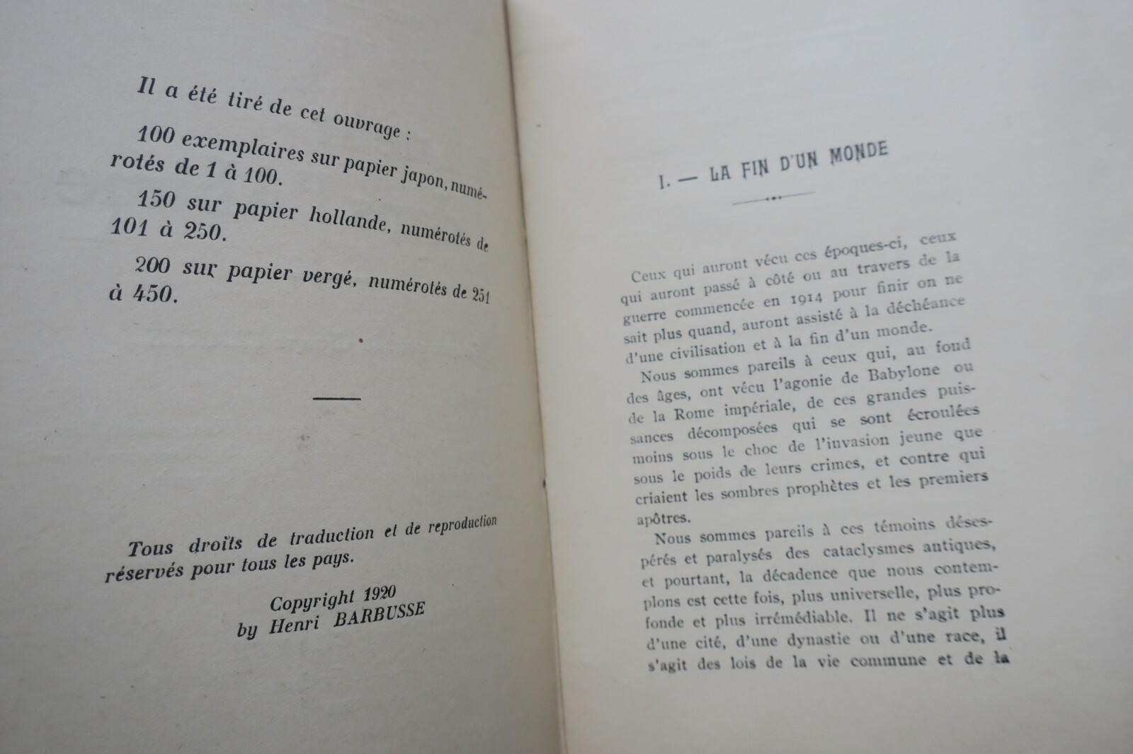 Barbusse La Lueur dans l’Abîme. Ce que veut le Groupe Clarté 1920 sur Japon - La Librairie Antique