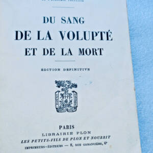 BARRES DU SANG DE LA VOLUPTE ET DE LA MORT