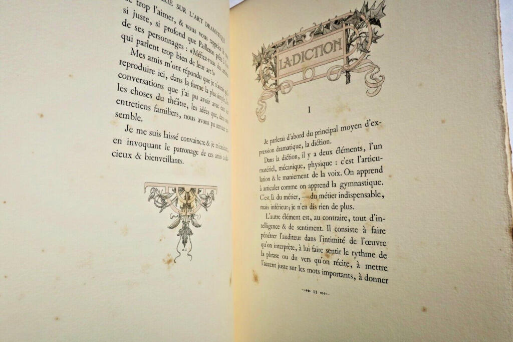 BARTET Causerie sur l’art dramatique 1903 ex. Anatole France