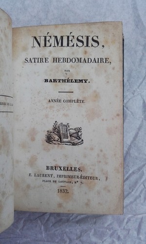 Wöchentliche Satire von 1832<span class="lla-card-orig-wrap"><span class="lla-card-orig">❦ BARTHELEMY NEMESIS, SATIRE HEBDOMADAIRE 1832</span></span> - La Librairie Antique