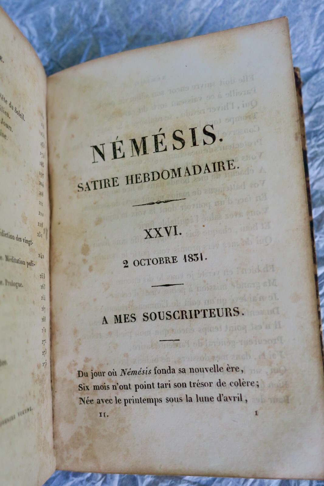 1834年周刊讽刺<span class="lla-card-orig-wrap"><span class="lla-card-orig">❦ BARTHELEMY NEMESIS : SATIRE HEBDOMADAIRE 1834</span></span> - La Librairie Antique