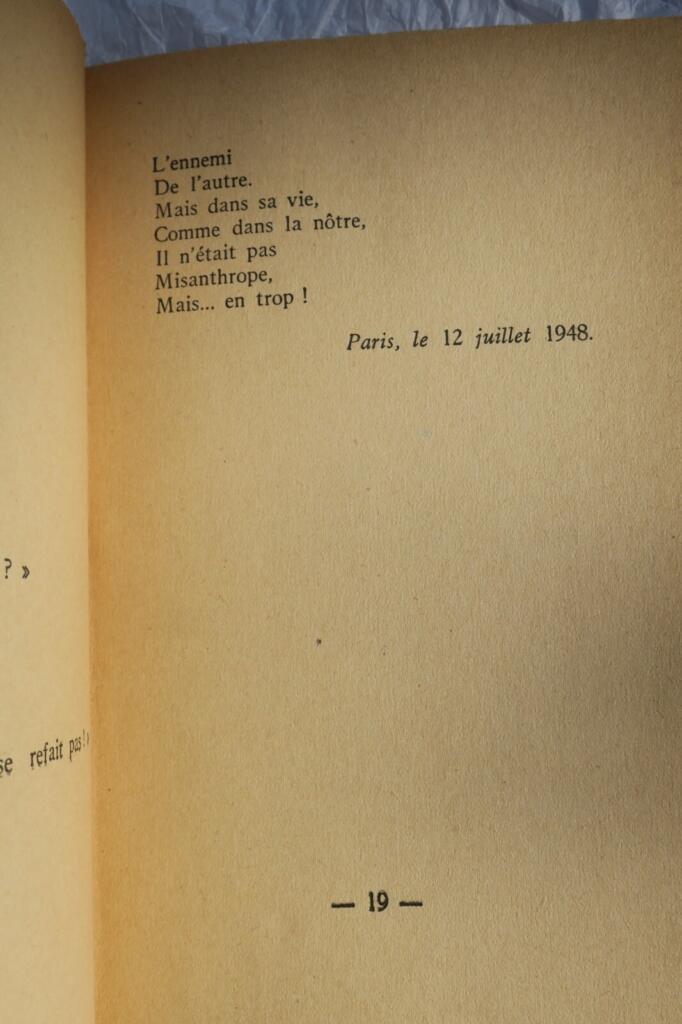 Noir Sur Blanc - Artist's Numbered Copy with Author Dedication