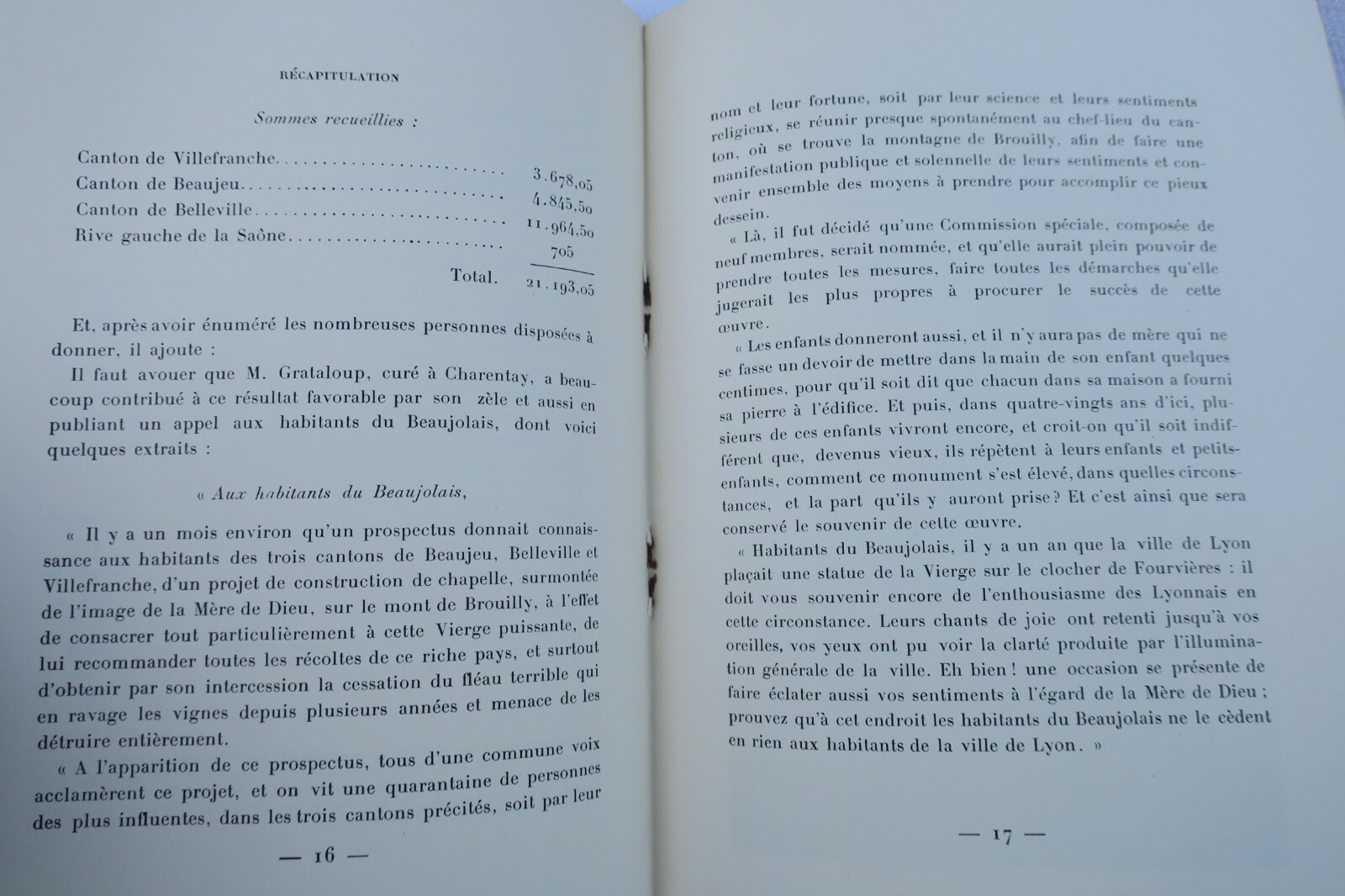 Beaujolais la chapelle de N. D. de Brouilly en beaujolais 1934 - La Librairie Antique
