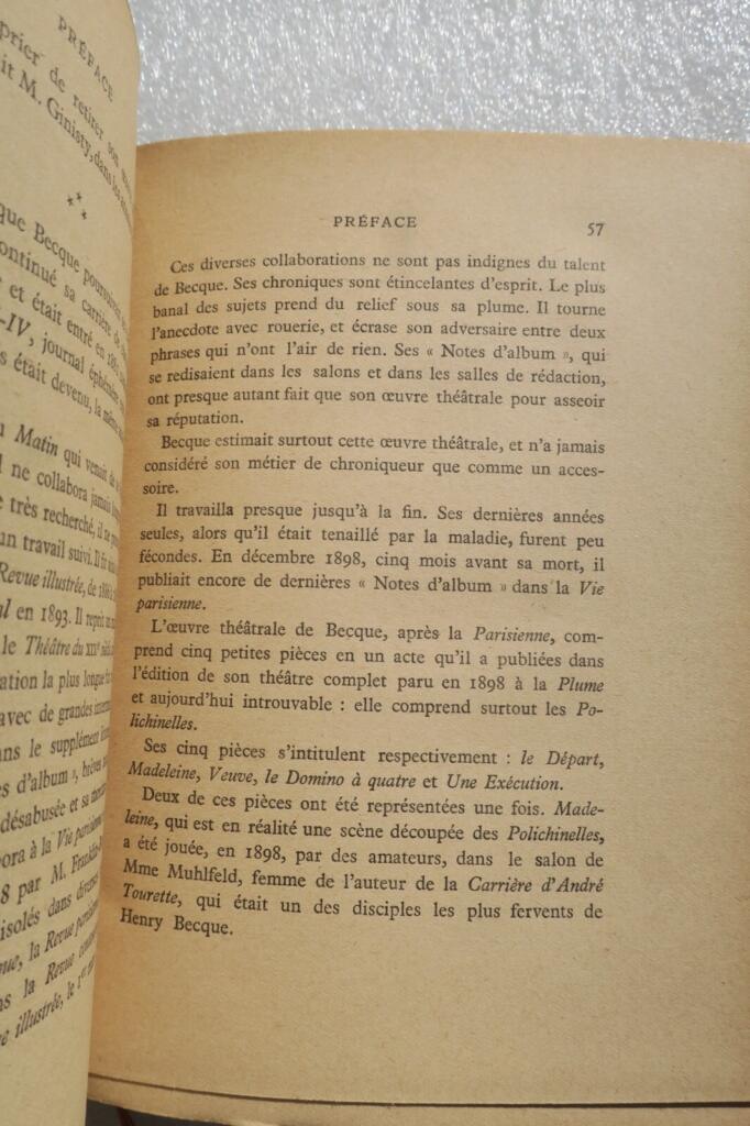 BECQUE HENRY OEUVRES COMPLETES -TOME 1