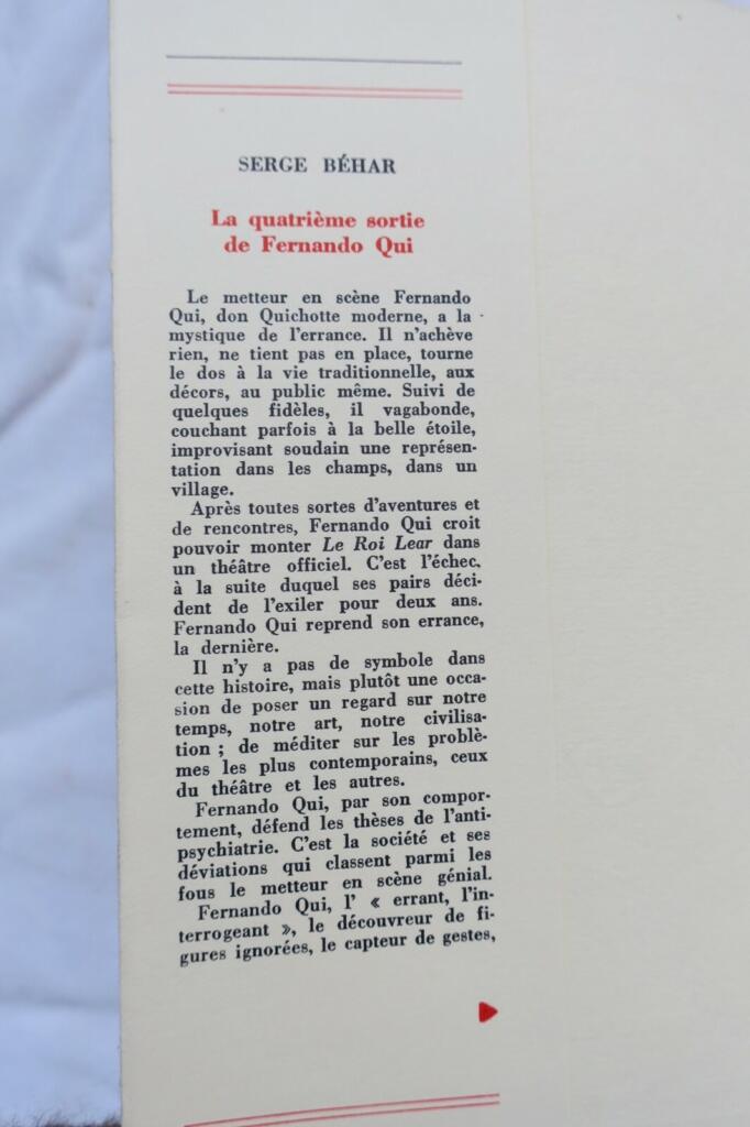 BEHAR Serge La quatrième sortie de Ferando Qui + envoi de l&rsquo;auteur