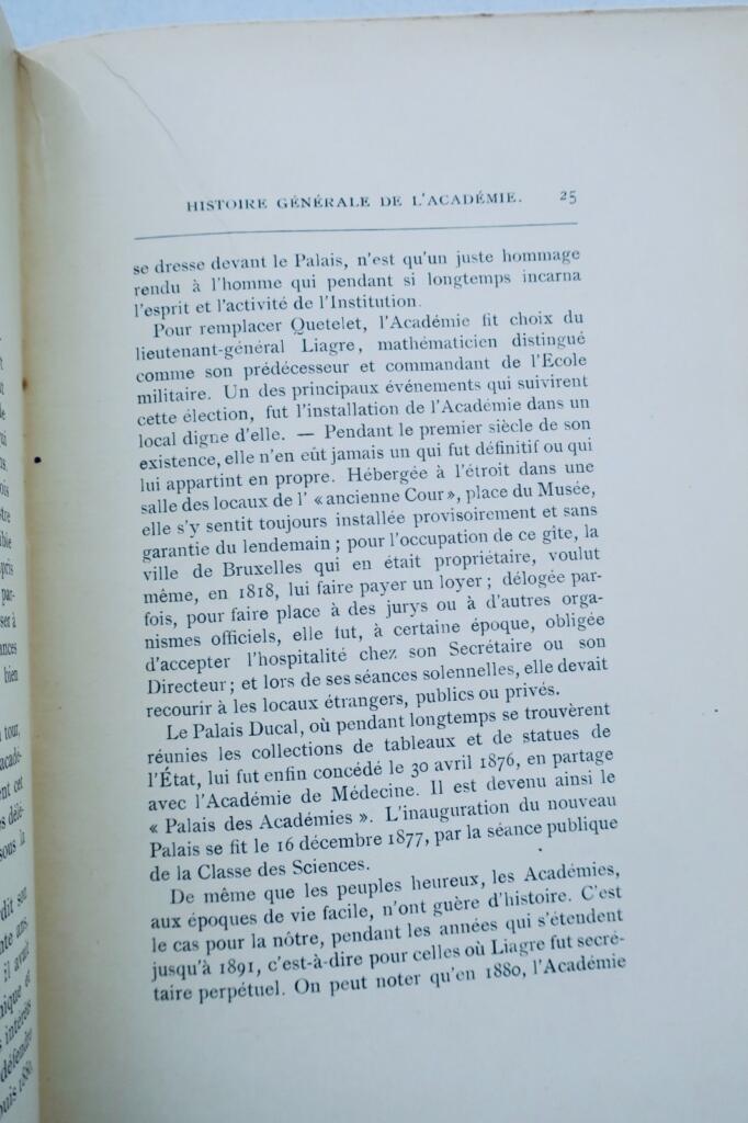 belgique ACADEMIE ROYALE DE BELGIQUE L’ACADEMIE ROYALE DE BELGIQUE 1922