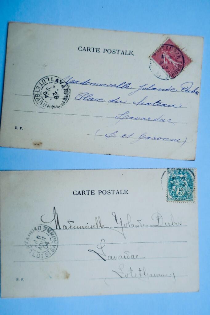 Zwei Postkarten der Belle Époque von B. Patella, 1904
