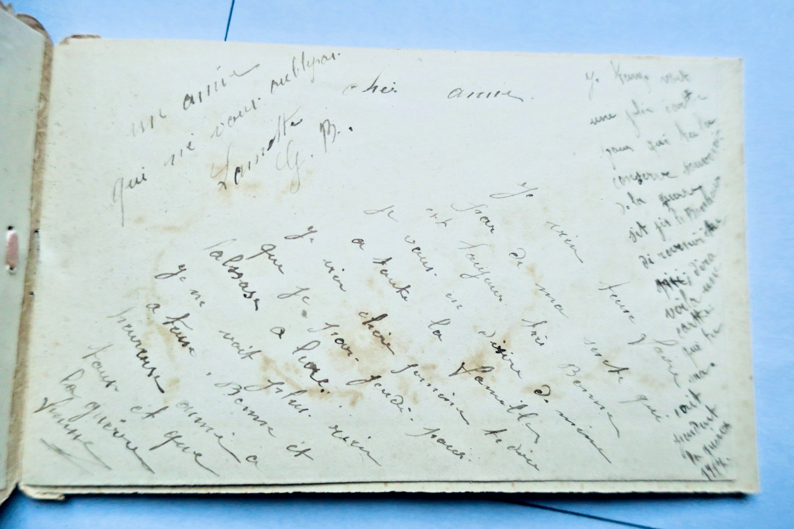Belle époque carte Bonne année dépliante 86 x 135 mm. - Image 4
