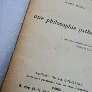 Benda, Julien Pathétique Philosophie Paris Cahiers de la Quinzaine