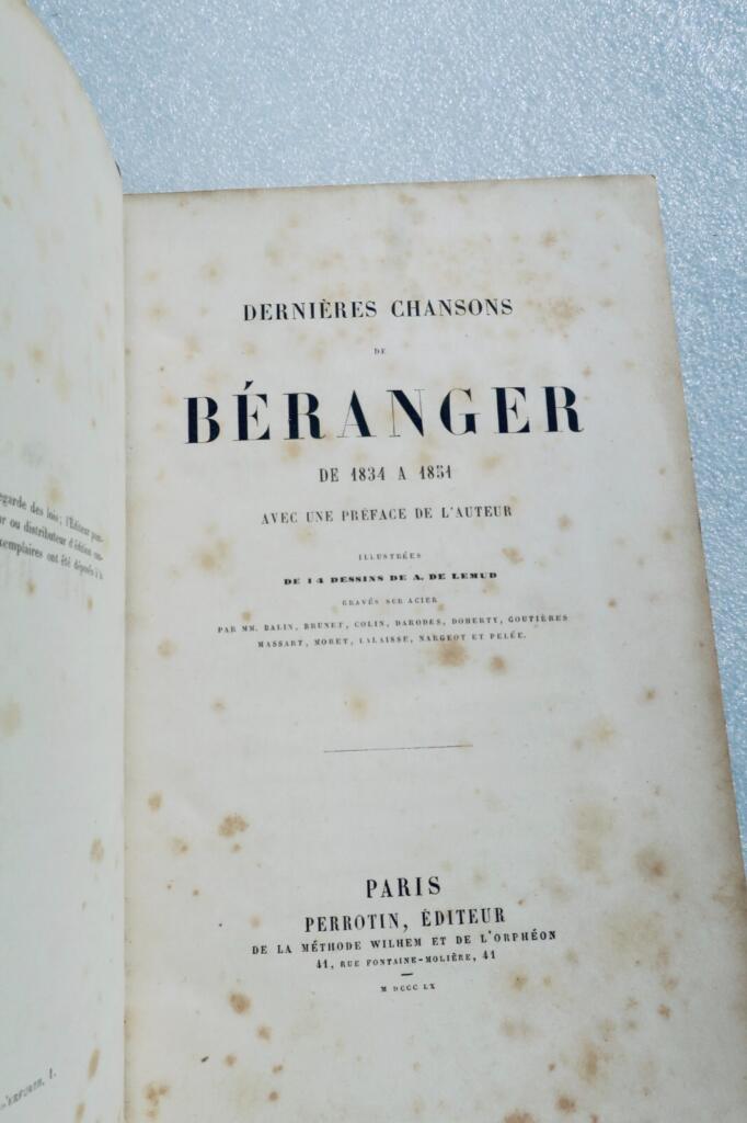 Collection of Beranger's Final Works