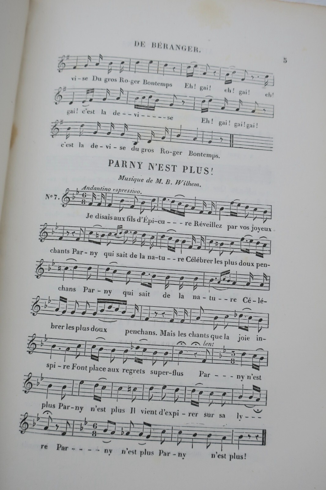 BERANGER MUSIQUE DES CHANSONS DE BERANGER - Airs notés anciens et modernes 1841 – Image 8